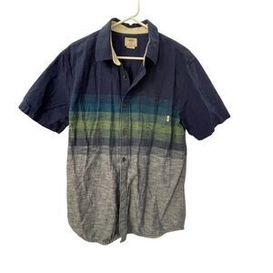Vans Gradient Stripe Button-Up Shirt Men’s Large Short Sleeve Casual Surf Style